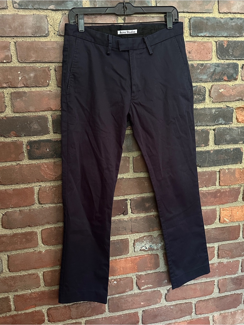 ACNE STUDIOS satin max navy blue crop pants size 46 (31 X 26.5) 9” rise